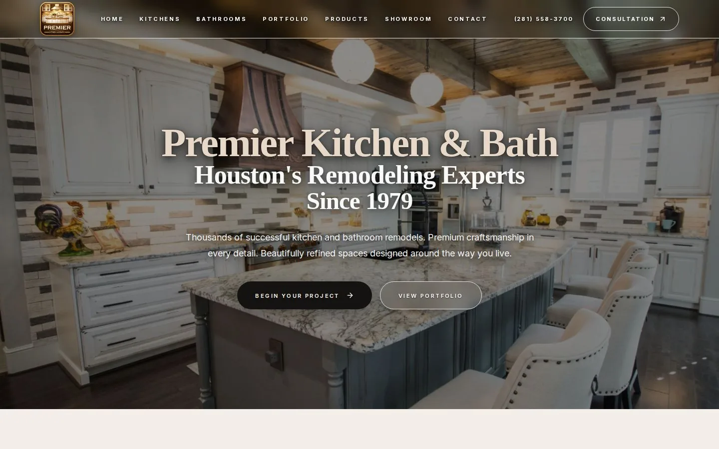 Premier Kitchens current live homepage after SDL rebuild